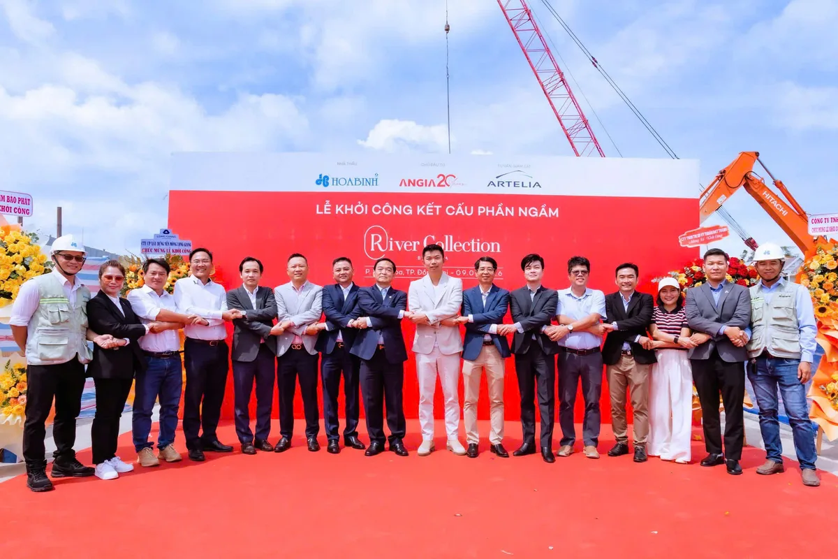 Lãnh đạo An Gia Hòa Bình và Artelia tại lễ khởi công River Collection